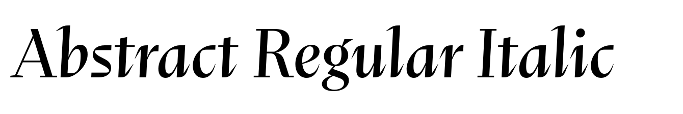 Abstract Regular Italic